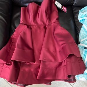 red strapless dress can be used for any occasion! super cute!